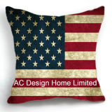 Decoration Square America Flag Design Decor Fabric Cushion W/Filling