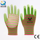 13G Zebra Polyester PU Coated Safety Gloves