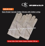 K-90 5PCS Threads Canvas Working Safety Cotton Gloves with Cotton Lining