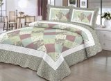 Cheap Light Weight Printed Microfiber Quilted Bedspread Set