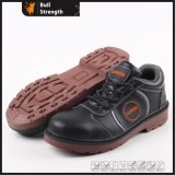Black Action Leather Safety Shoe with PU Injection (SN5151)