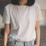 Round Neck Solid Color Women's T-Shirts