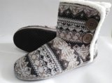 Popular British Style Mens Knitted Indoor Ankle Boots with Draw Cord