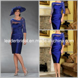 Short Formal Gown Custom 3/4 Sleeves Lace Blue Purple Silver Mother Evening Dress M16518