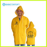 Yellow PVC Polyester PVC Rain Jacket Rpp-036