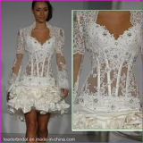 Sexy Short Cocktail Party Dress Lace Long Sleeves Wedding Dress L06
