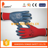 13 Gauge Red Nylon Shell Grey Nitrile Coated Glove Dnn342