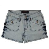 Ladies Popular & Nice Washing Wholesale Short Jeans (MY-033)