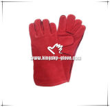 Cow Split Leather Wing Thumb Welding Working Glove (6504. RD)