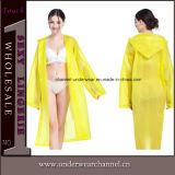 Lady Transparent Plastic PVC EVA Poncho Rainwear Rain Coat (SK-A301)