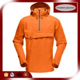 2016 Mens Orange Pullover Waterproof Packable Hood Windbreaker