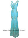 High Quality Applique Evening Dress Mermaid Floor Formal Dress