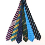 New Different Striped Logo Tie Pure Silk or Polyester Custom Made Neck Ties