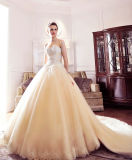 Lace Ball Gown Champagne Tulle Wedding Dress Wd63