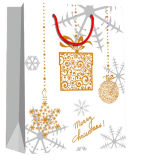 Snowflake Printed with Hangtag Wholesales Custom Holiday Design Paper Bag