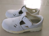 White ESD Antistatic Leather Shoes for Factory (EGS-SF-0006)