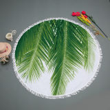 Plants Printed Circle Beach Wrap. Round Towel