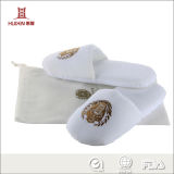 Hot Sale, Good Quality White with Logo Customized Home Bedroom Women Flat Lady Slippers