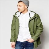 2016 Men's Hooded Jacket in Khaki with Shower Resistance