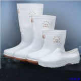 PVC White Work Rain Boots for Food Industry Stuff