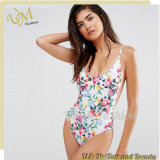 New Arrival Women Floral Print Sexy Stretch Swimsuit with Adjustable Straps