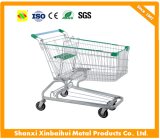 Cheap Four Wheels Supermarket Shopping Trolley /Metal Shopping Trolley Cart with Baby Seat
