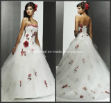 Strapless Flowers Lace-up Back Ball Gowns New Wedding Dresses Z9018