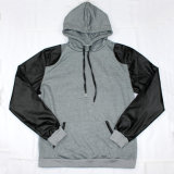 PU Leather Patch Hoodie