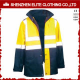 Fluorescent Yellow Blue Safety Wear Waterproof Reflective Jacket (ELTSJI-15)