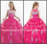 Crystals Girl's Pageant Ball Gown Fuchsia Flower Girl Dress Fl2152