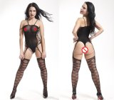 Sexy Fishnet Bodystocking with Lace-up Design 8906
