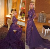 Purple Sequins Lace Mother of Bride Dress Arabic Muslim Evening Dresses Z7046