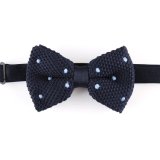 New Design Knitted Bowtie with Light Blue DOT (YWZJ 103)