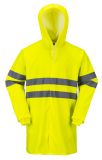 Heat Seal Yellow PU/PVC Reflective Rain Coat