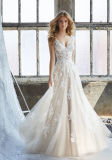 Tulle Appliqued Bridal Gown Cream Lace Beach Traveling Garden Wedding Dresses W16251