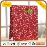 Red Pattern Coated Paper Christmas Gift Paper Bag