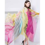 100% Silk Digital Print Shawl X-Large Over Sized Silk Scarf Fashion Silk Chiffon Shawl