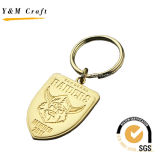 Shield Shaped Metal Gold Key Ring for Mens Ym1021