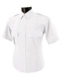 Police/Security White Polyester Shirt Short Sleeve
