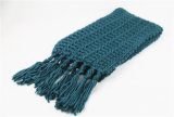 Unisex Winter Warm Pinapple Stitches Classic Fringes Heavy Knitted Scarf (SK169)