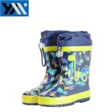High Quality Printing Kids Rubber Boots for Nylon Collar