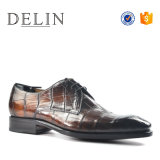 Lace up Genuine Leather Classic Dress Croc Shoe for Men