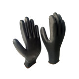 Black Nylon PU Palm Coated Industry Safety Machinist Working Gloves