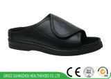 Black Women Diabetic Shoes Comfortable Orthopedic Leather Sandals