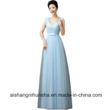 Long Bridesmaid Dresses Pleated Tulle Wedding Party Dress