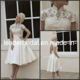 Cap Sleeves Wedding Gown Knee Length Beach Bridal Dresses W14045