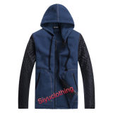 2015mens 100%Cotton Hoody Panels Casual Sweater (J-1623)