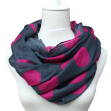 Lady Fashion Cotton Voile Knitted Printed Infinity Scarf (YKY1014)