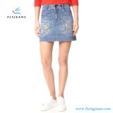 Hot Sale Multi Color Paint Splatters Women Denim Jeans Mini Skirts (E. P. 513)