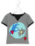 Custom Girls Striped and Cartoon Printed T Shirt